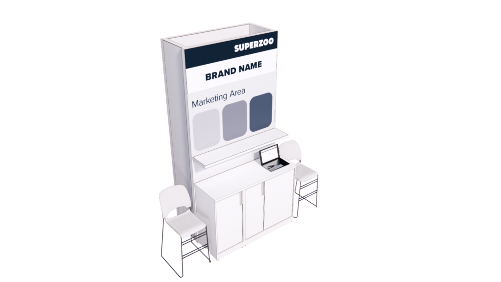 Kiosk C with floating shelf